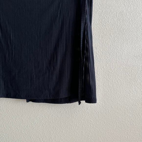 navy black rib wrap bikin cover up skirt - Picture 4 of 8